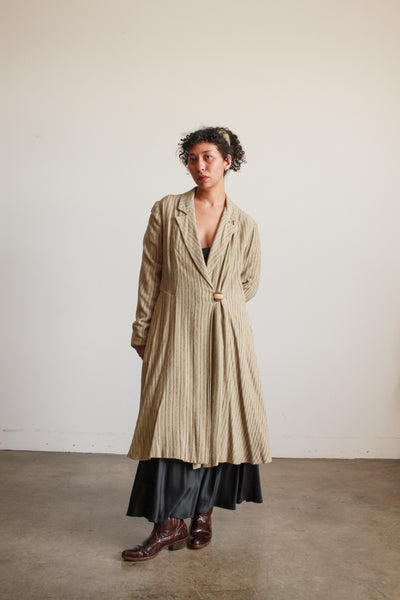 Edwardian Beige Woven Knit Riding Coat