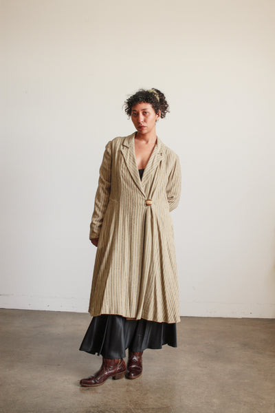 Edwardian Beige Woven Knit Riding Coat