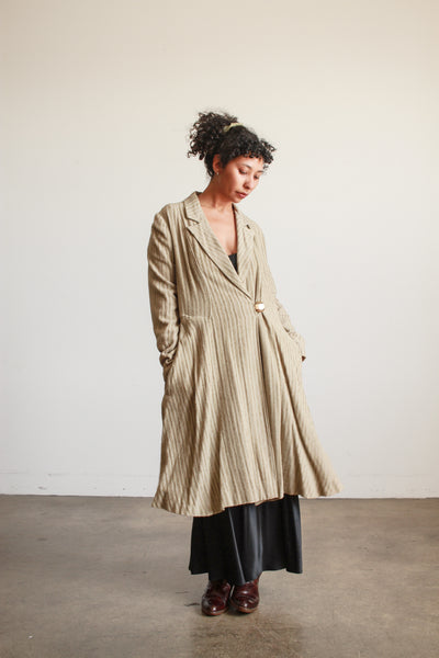 Edwardian Beige Woven Knit Riding Coat