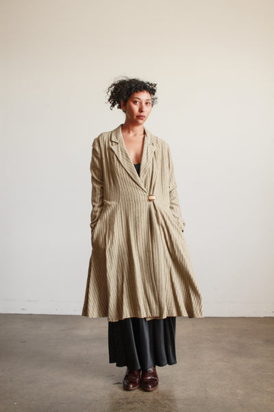 Edwardian Beige Woven Knit Riding Coat