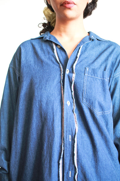 1980s Plantation Denim Long Sleeve Skirt Set