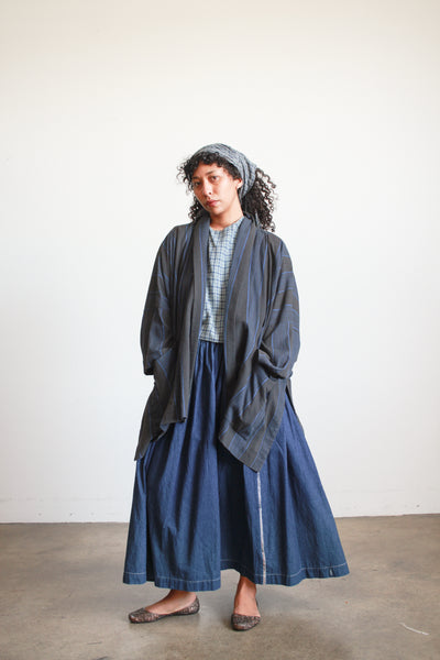 1980s Plantation Issey Miyake Striped Robe Jacket