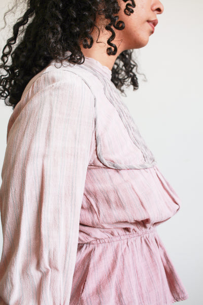 1900s Mauve Striped Cotton Knit Bodice