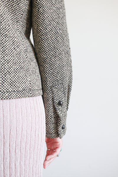 1950s Galanos Black Tweed Wool Jacket