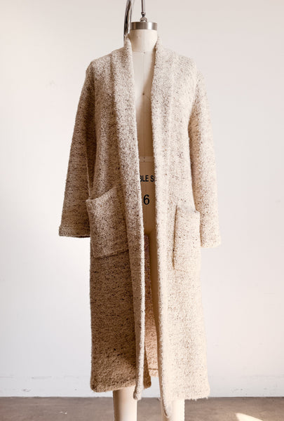 1980s Oatmeal Knit Long Duster Coat