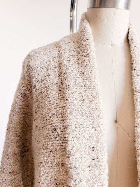 1980s Oatmeal Knit Long Duster Coat