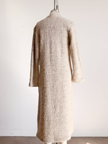 1980s Oatmeal Knit Long Duster Coat