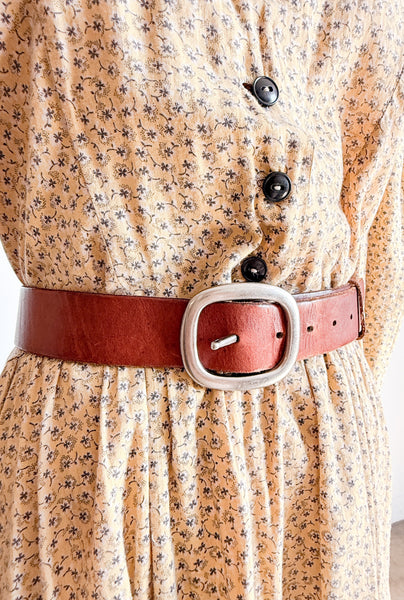1970s Brown Leather Thick Belt