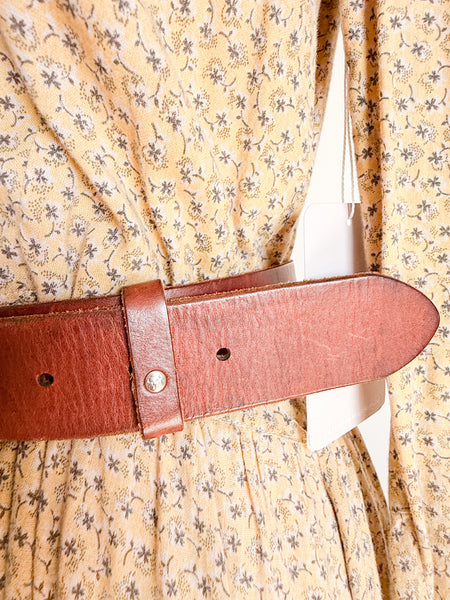 1970s Brown Leather Thick Belt