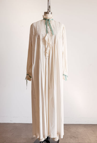 Victorian Cream Cotton Embroidered Nightgown
