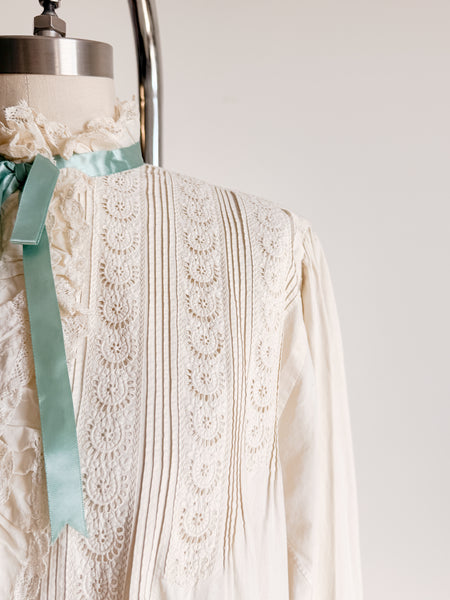 Victorian Cream Cotton Embroidered Nightgown