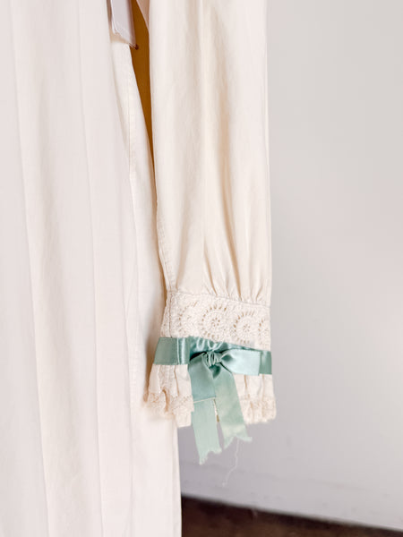Victorian Cream Cotton Embroidered Nightgown