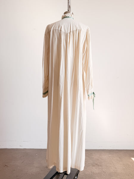 Victorian Cream Cotton Embroidered Nightgown