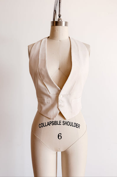 1930s White Cotton Vest