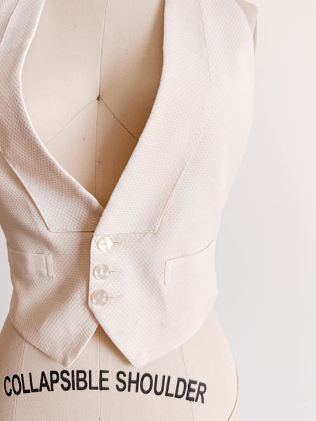 1930s White Cotton Vest