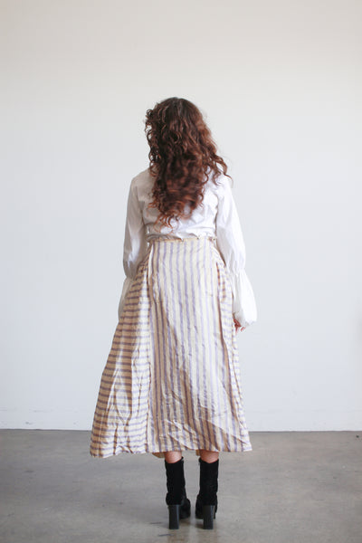 Edwardian Periwinkle Silk Striped Skirt