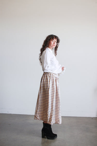 Edwardian Periwinkle Silk Striped Skirt