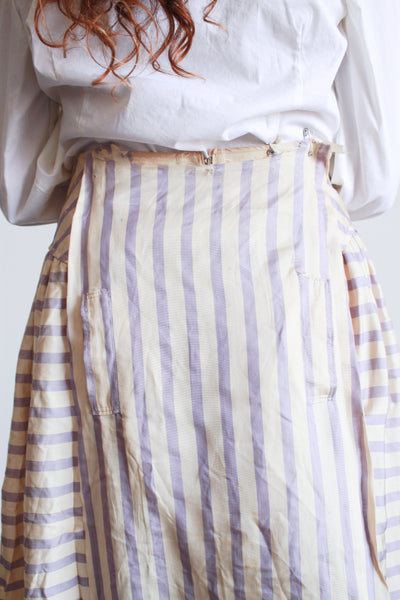 Edwardian Periwinkle Silk Striped Skirt