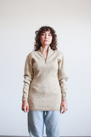 1990s Alaia Speckled Half Zip Sweater