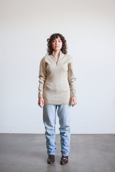 1990s Alaia Speckled Half Zip Sweater