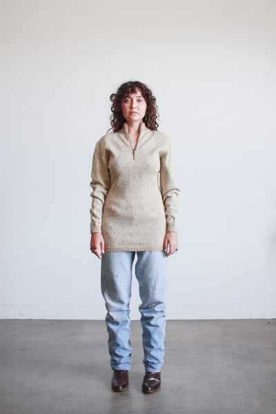 1990s Alaia Speckled Half Zip Sweater