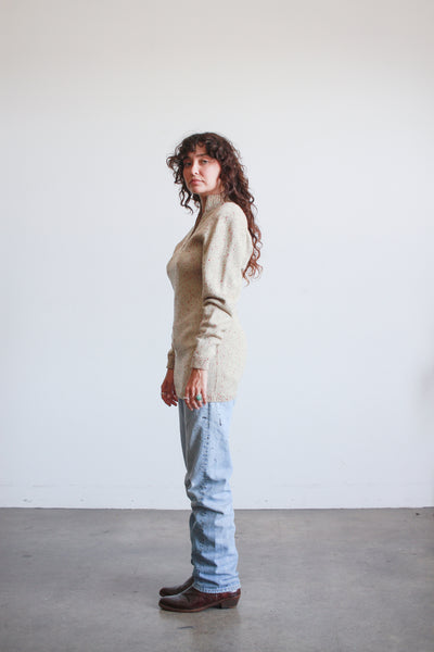 1990s Alaia Speckled Half Zip Sweater