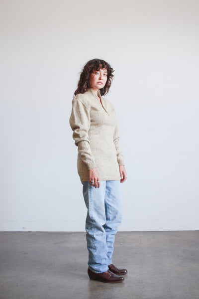 1990s Alaia Speckled Half Zip Sweater