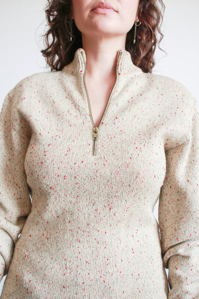 1990s Alaia Speckled Half Zip Sweater