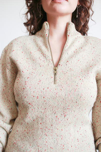 1990s Alaia Speckled Half Zip Sweater