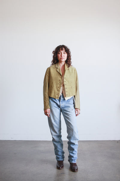 1920s Striped Wool Double Breasted Blazer