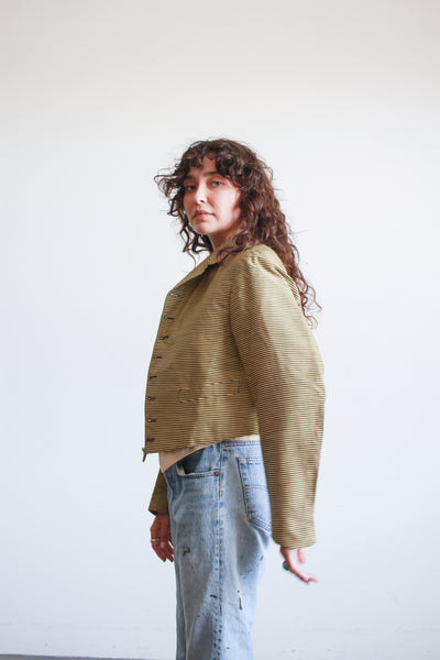 1920s Striped Wool Double Breasted Blazer
