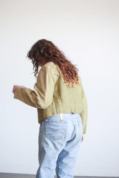 1920s Striped Wool Double Breasted Blazer