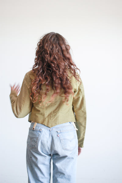 1920s Striped Wool Double Breasted Blazer