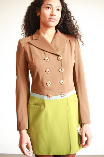 1980s Moschino Color Block Blazer Dress