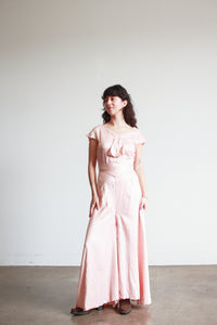 1930s Ballet Pink Silk Jumpsuit