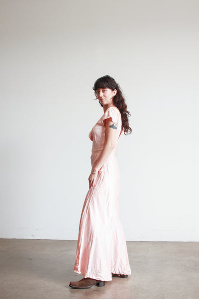 1930s Ballet Pink Silk Jumpsuit