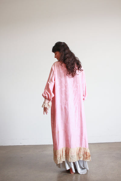 1930s Foxglove Pink Chinese Jacquard Duster
