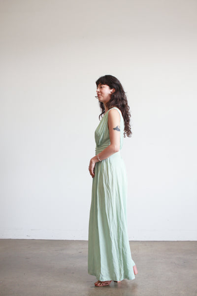 1940s Mint Jersey Rayon Gathered Nightgown