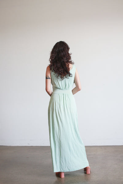 1940s Mint Jersey Rayon Gathered Nightgown