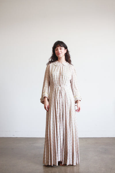 1800s Lilac Cotton Calico Topper Dress