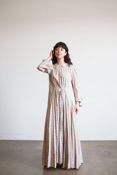 1800s Lilac Cotton Calico Topper Dress