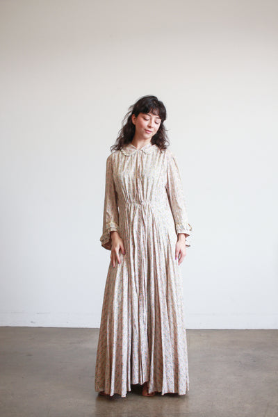 1800s Lilac Cotton Calico Topper Dress