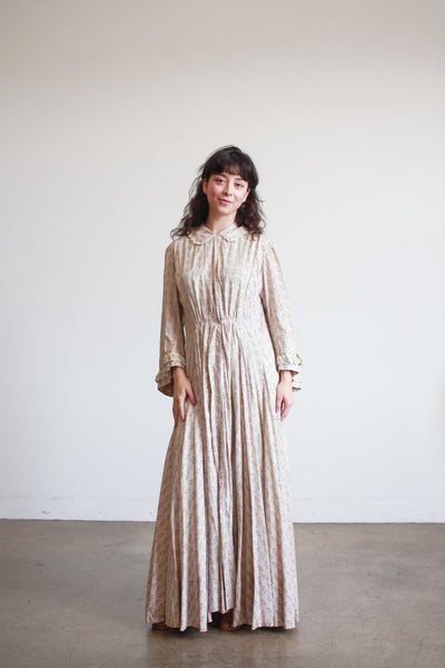 1800s Lilac Cotton Calico Topper Dress