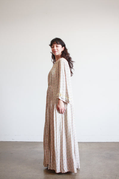 1800s Lilac Cotton Calico Topper Dress