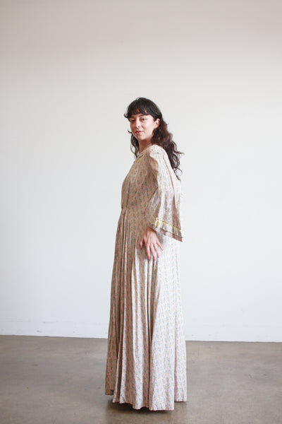 1800s Lilac Cotton Calico Topper Dress