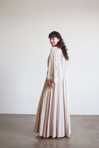 1800s Lilac Cotton Calico Topper Dress
