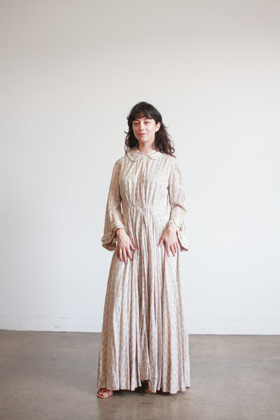 1800s Lilac Cotton Calico Topper Dress