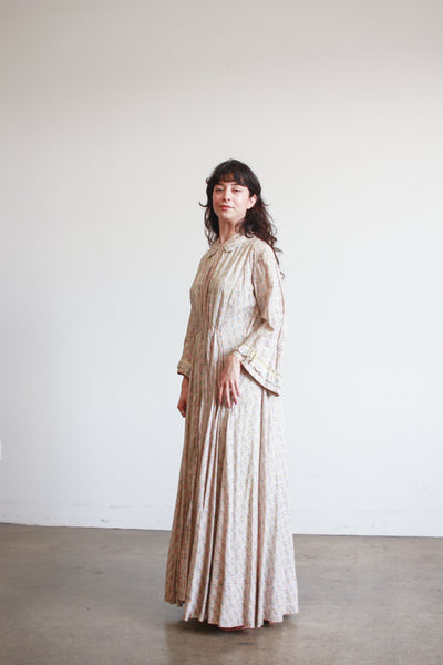 1800s Lilac Cotton Calico Topper Dress