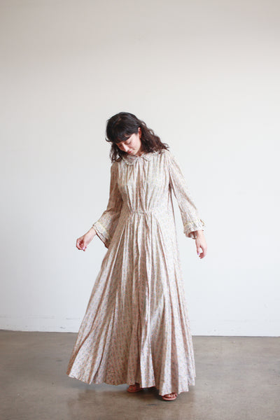 1800s Lilac Cotton Calico Topper Dress