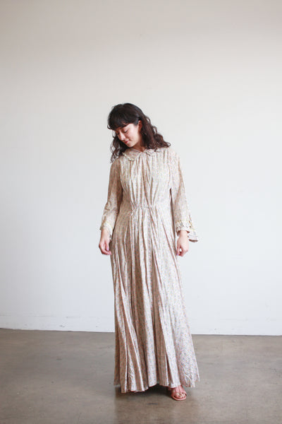 1800s Lilac Cotton Calico Topper Dress